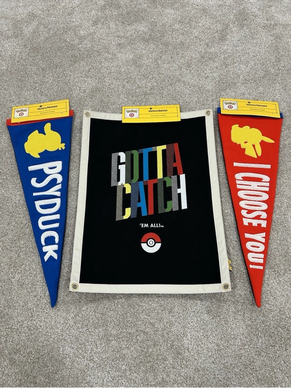 Target Pokémon "Gotta Catch 'Em All" Banner Set with Psyduck & Pikachu Pennants